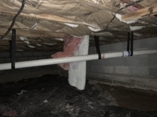 Moisture can cause fiberglass insulation to weigh down and break apart