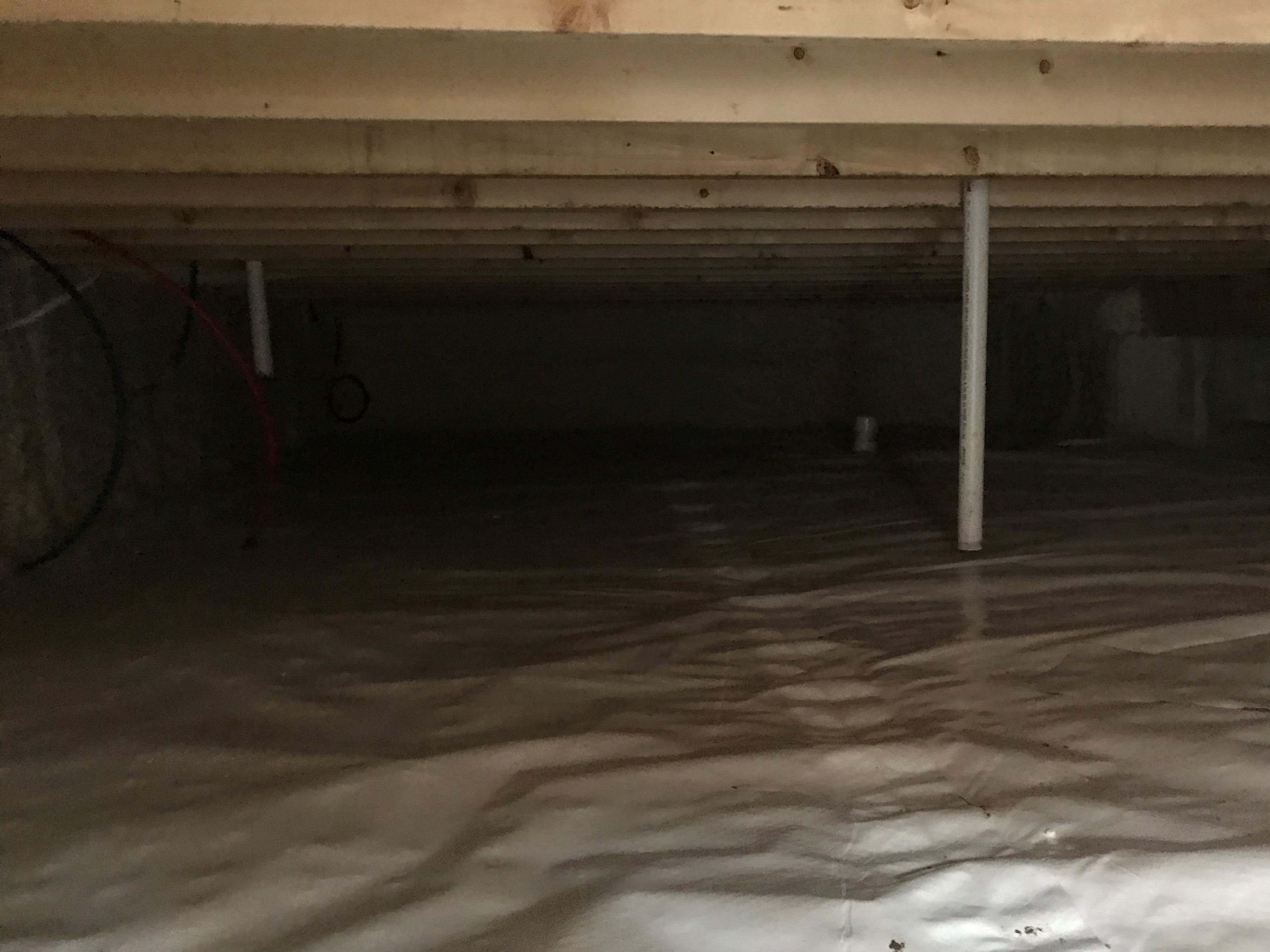 View of newly encapsulated crawlspace