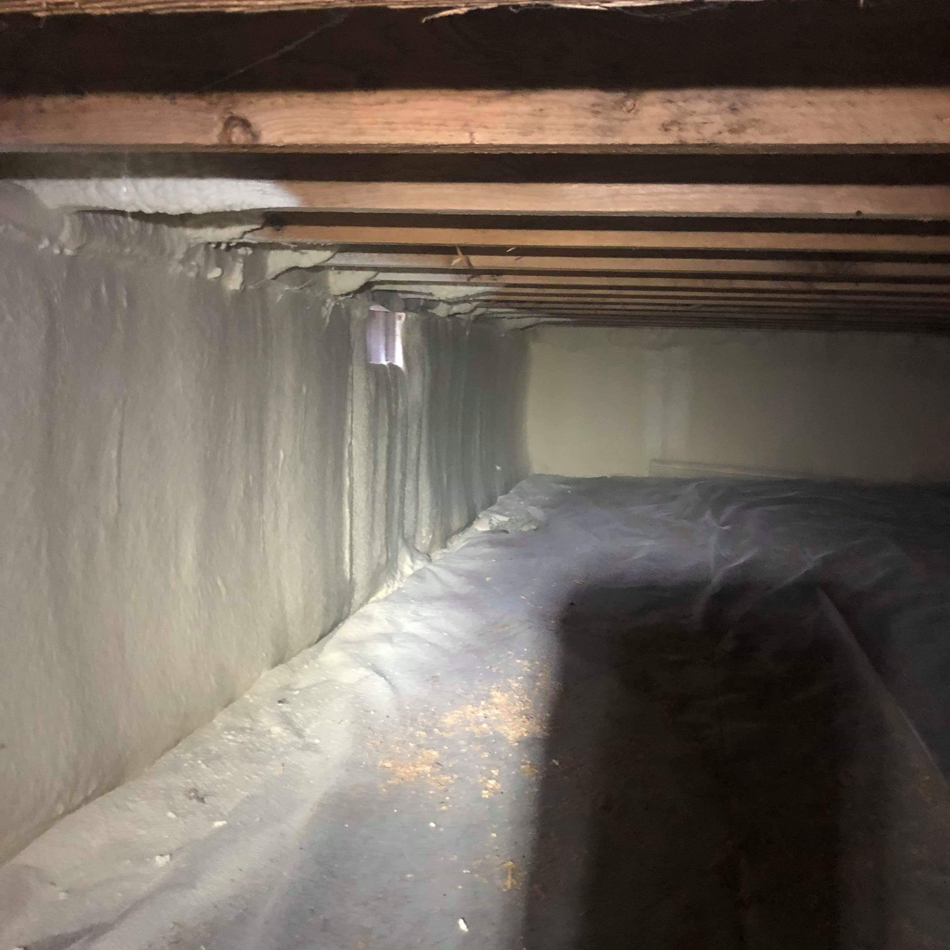 Clean, air sealed and insulated crawl space
