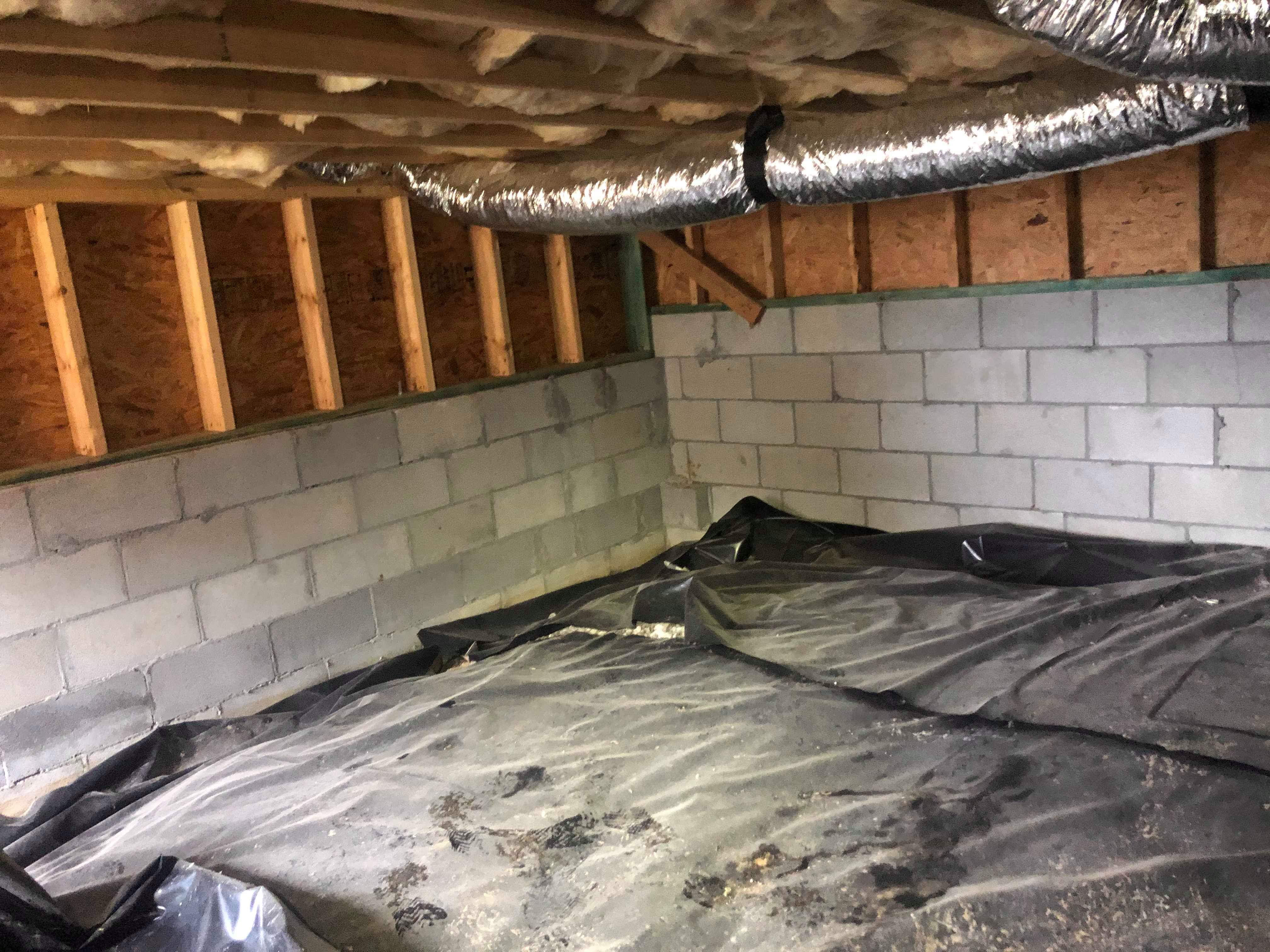 Crawl space before renovation